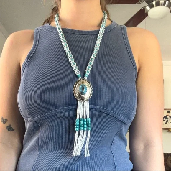 Turquoise western concho necklace - Picture 2 of 3